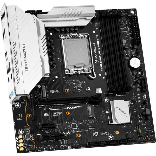 Мат.плата LGA1700, Maxsun Terminator B760M D5, B760, 4xDDR5, Int.Video(CPU), 4xSATA3, 1xPCI-E 16x 5.0, 1xPCI-E 4x 3.0, 3xM.2 4.0, RTL8125B, 2xUSB3.2/6xUSB2.0, DP/HDMI, ARGB, MicroATX (MS-Terminator B760M D5) - 2