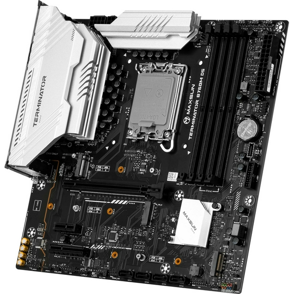 Мат.плата LGA1700, Maxsun Terminator B760M D5, B760, 4xDDR5, Int.Video(CPU), 4xSATA3, 1xPCI-E 16x 5.0, 1xPCI-E 4x 3.0, 3xM.2 4.0, RTL8125B, 2xUSB3.2/6xUSB2.0, DP/HDMI, ARGB, MicroATX (MS-Terminator B760M D5) - 3