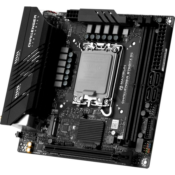Мат.плата LGA1700, Maxsun Terminator B760ITX D5, B760, 2xDDR5, Int.Video(CPU), 4xSATA3, 1xPCI-E 16x 5.0, 2xM.2 4.0, Dual LAN 2.5G+1G, ALC897, 4xUSB3.2/4xUSB2.0, 2xDP/2xHDMI, Mini-ITX (MS-Challenger B760ITX D5) - 3
