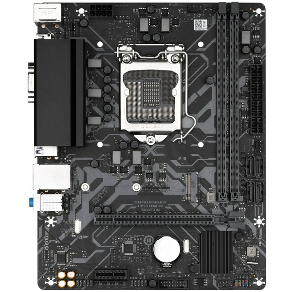Мат.плата 1200 (H510) Maxsun Challenger H510M-R V2, H510, 2xDDR4, Int.Video(CPU), 4xSATA3, 1xPCI-E 16x 4.0, 1xPCI-E 1x, M.2 3.0, RTL8111H, 2xUSB3.2/2xUSB2.0, VGA/HDMI, MicroATX (MS-Challenger H510M-R V2) - 3