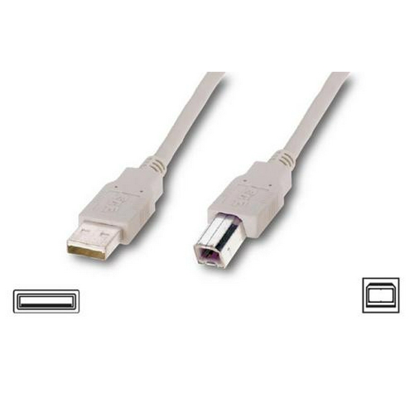 Кабель USB 2.0 AM - USB BM, 5 м, White, Atcom, феритовий фільтр (10109)