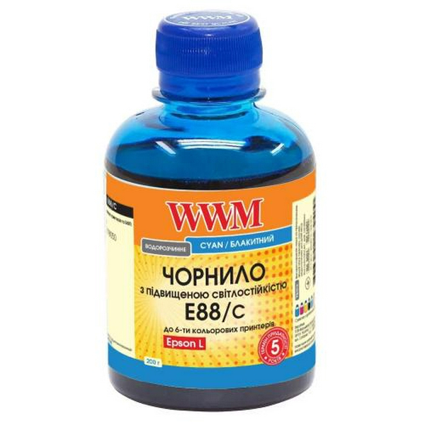 Чорнило WWM Epson 108, Cyan, L8050/L18050, 200 мл, водорозчинне (E88/C)