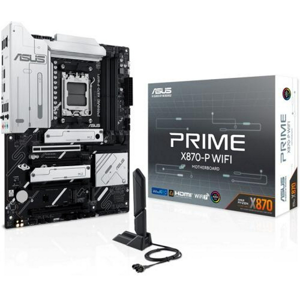 Материнська плата AM5 Asus PRIME X870-P WIFI, X870, 4xDDR5, Int.Video (CPU), 2xSATA3, 4xM.2, 1xPCI-E 5.0 x16, 3xPCI-E 4.0 x16, Realtek 7.1, WiFi 7, Bluetooth 5.4, Realtek 2.5Gb, HDMI/2xType-C, ATX
