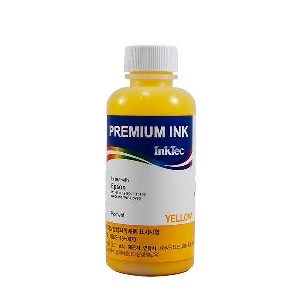 Чорнило InkTec Epson E0019, Yellow, L11160/L15150/L15160, WF-C5710/C5790/C8690/C8190/C5290, 100 мл, пігментне (E0019-100MY)