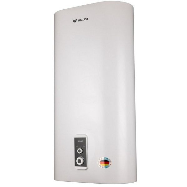 Водонагрівач Willer EV50DR Grand, White, 2000W, 50 л, вертикальний, плоский, "сухий" тен, механічне управління, 3 режими потужності (0.8 кВт, 1.2 кВт, 2.0 кВт), терморегулятор, термозахист, IPX4