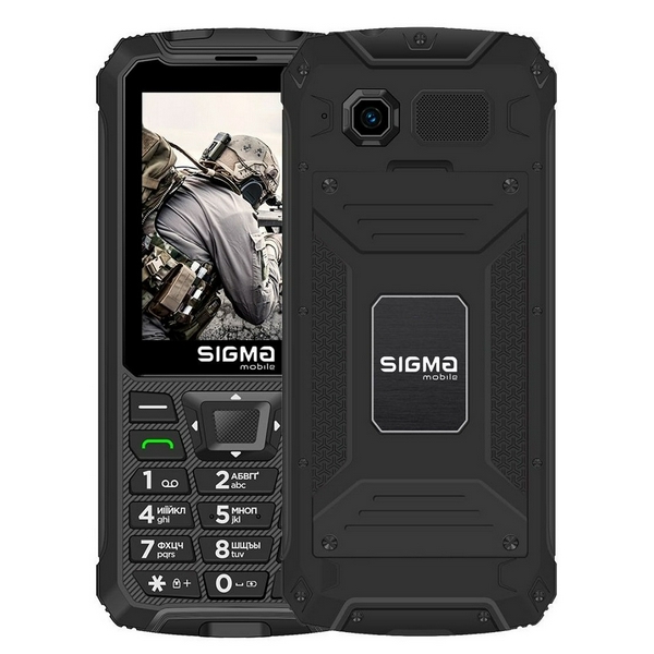 Мобільний телефон Sigma mobile X-treme PR68 Type-C, Black, 2 Mini-SIM, 2.8" (240x320), microSD (max 32Gb), Cam 0,3 Mp, GPS, no Wi-Fi, BT, FM, MP3, Li-Ion 4000mAh
