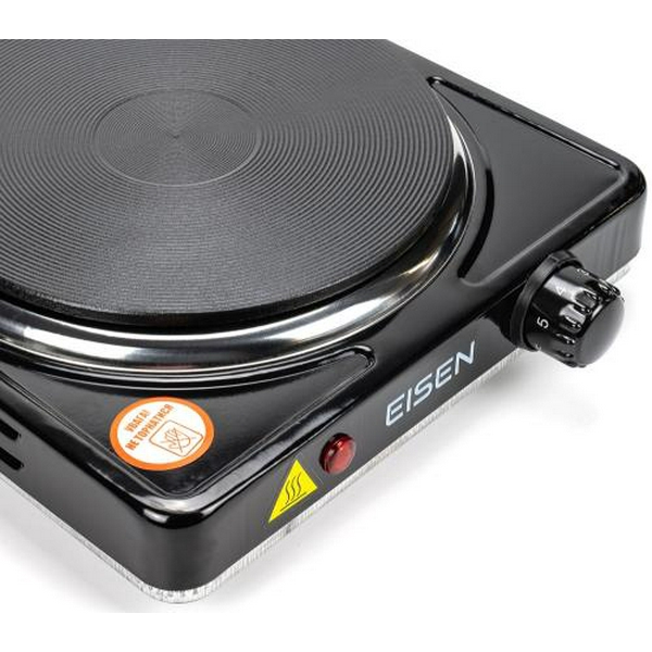 Настільна плита Eisen EHP-158B, Black, 1500 Вт, електрична, чавун, механічне керування, діаметр поверхні нагріву 18,5 см, захист від перегріву - 2