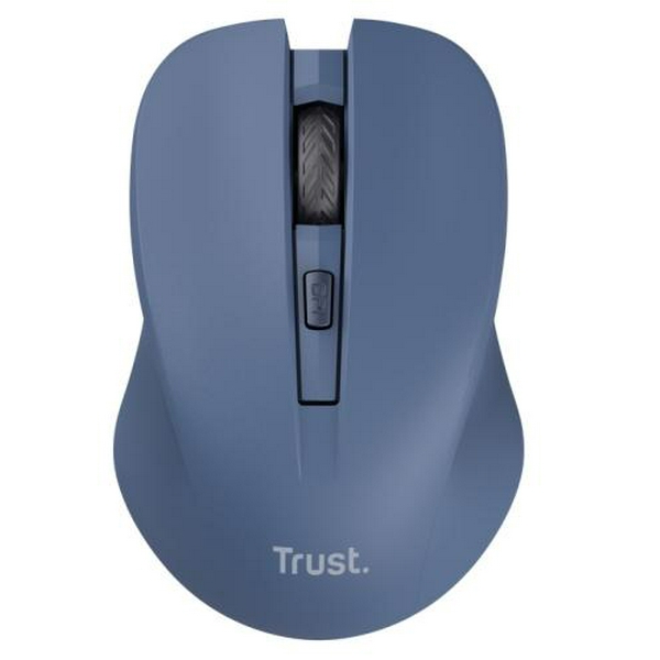 Миша бездротова Trust Mydo Silent, Blue, USB 2.4GHz, оптична, 1000/1400/1800 dpi, 4 кнопки, зниження звуку клацання миші мінімум на 90%, гніздо для зберігання приймача USB, 1xAA (25041) - 2