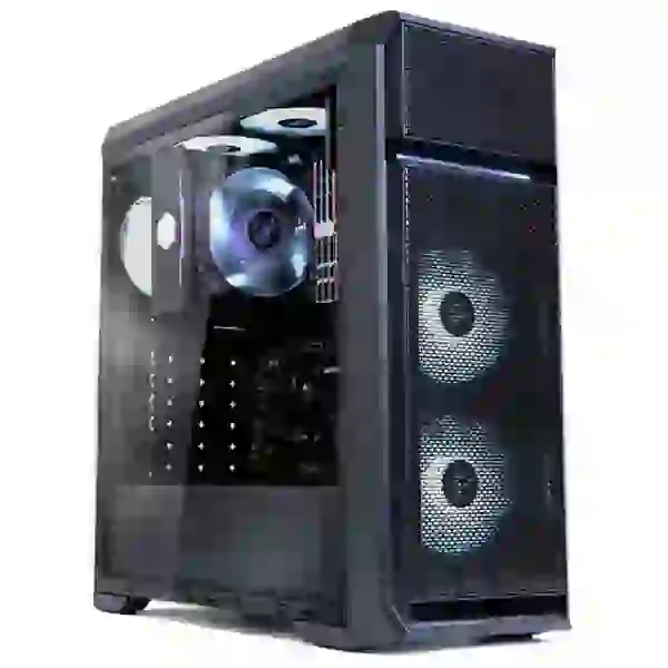 Корпус Zalman N5 OF Black, без БЖ, Mid Tower, для ATX / Micro ATX / Mini ITX, 2xUSB 2.0, 1xUSB 3.0, 3x120 мм White LED Fan, бічна панель з акрилу