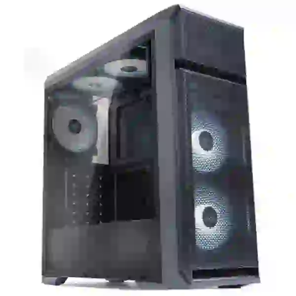 Корпус Zalman N5 OF Black, без БЖ, Mid Tower, для ATX / Micro ATX / Mini ITX, 2xUSB 2.0, 1xUSB 3.0, 3x120 мм White LED Fan, бічна панель з акрилу - 2