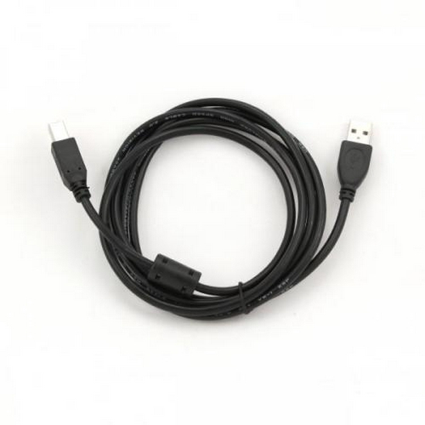 Кабель USB 2.0 AM - USB BM, 3 м, Black, Cablexpert, феритовий фільтр (CCFB-USB2-AMBM-3M) - 2