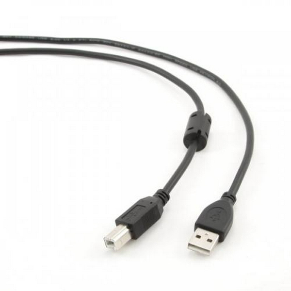 Кабель USB 2.0 AM - USB BM, 3 м, Black, Cablexpert, феритовий фільтр (CCFB-USB2-AMBM-3M) - 3