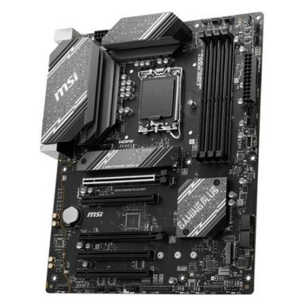 Материнська плата LGA1700, MSI B760 GAMING PLUS WIFI, B760, 4xDDR5, Int.Video(CPU), 4xSATA3, 2xM.2, 2xPCI-E 16x 4.0, 3xPCI-E 16x 3.0, ALC897, RTL8125BG, WiFi 6E, Bluetooth 5.3, 8xUSB3.2/6xUSB2.0, HDMI/DP, ATX - 3