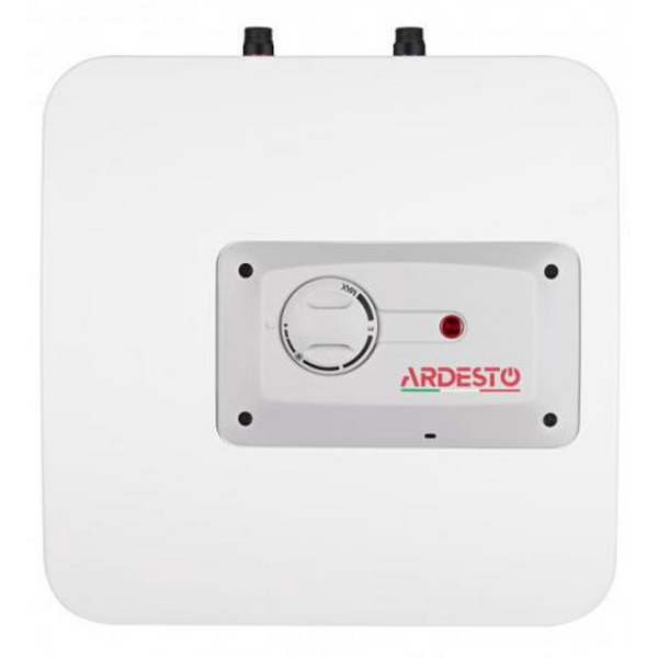 Водонагрівач Ardesto 10U/3 (3100840), White, 1200W, 10л, мокрий ТЕН, вертикальний, керування механічне, під мийкою, прямокутний, подача води зверху, терморегулятор, захист від перегріву, індикатор роботи, 36x32.7x36см