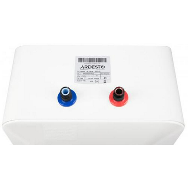 Водонагрівач Ardesto 10U/3 (3100840), White, 1200W, 10л, мокрий ТЕН, вертикальний, керування механічне, під мийкою, прямокутний, подача води зверху, терморегулятор, захист від перегріву, індикатор роботи, 36x32.7x36см - 4