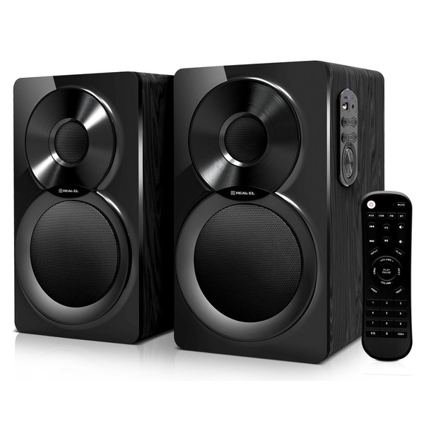 Колонки 2.0 REAL-EL S-405 Black, 2 x 4 Вт, BT, пластиковий корпус