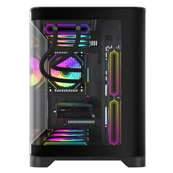 Корпус GameMax HYPE-M, Black, без БЖ, Micro Tower, Micro ATX / Mini-ITX, 1xUSB 3.0 / 2xUSB 2.0, макс. CPU - 157 мм / VGA - 400 мм, 3x120 мм ARGB, бічна та передня панель із загартованого скла - 4