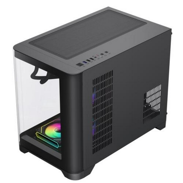 Корпус GameMax HYPE-M, Black, без БЖ, Micro Tower, Micro ATX / Mini-ITX, 1xUSB 3.0 / 2xUSB 2.0, макс. CPU - 157 мм / VGA - 400 мм, 3x120 мм ARGB, бічна та передня панель із загартованого скла - 5