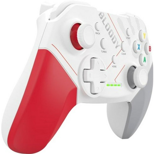 Геймпад Bloody GPW50, White/Red/Grey, бездротовий (USB 2.4GHz), для ПК / PS3 / Android, подвійна вібрація, 600 mAh - 2