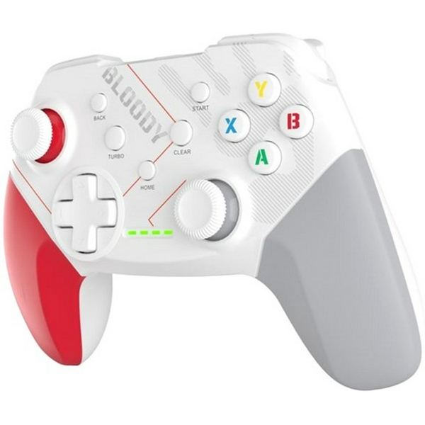 Геймпад Bloody GPW50, White/Red/Grey, бездротовий (USB 2.4GHz), для ПК / PS3 / Android, подвійна вібрація, 600 mAh - 3