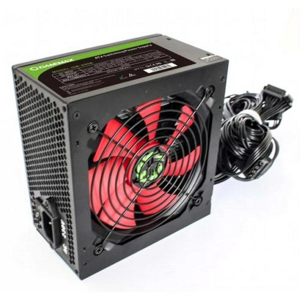 Блок живлення 600 Вт, GameMax GM-600B, Black, Active PFC, 12 см, 1xMolex / 3xSATA / 1x6+2-pin / 1x4+4-pin / 1x20+4-pin, захист OVP / UVP / OCP / OLP / OPP / SCP