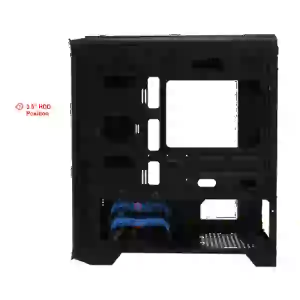 Корпус GameMax H602-BK Black, без БЖ, Mid Tower, Micro ATX / Mini ITX, 1хUSB 3.0, 2хUSB 2.0, 1x120 мм LED (H602-BK) - 7