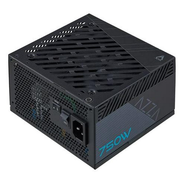 Блок живлення 750 Вт, AZZA, Black, 80+ Gold, 12 см, 3xMolex / 6xSATA / 1x16-pin / 4x6+2-pin / 1x20+4-pin / 2x4+4-pin, захист UVP/OVP/OPP/OCP/SCP/OTP (PSAZ-750G ATX3.0) - 2
