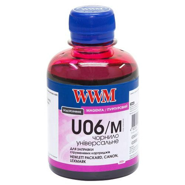 Чорнило універсальне WWM Canon / HP / Lexmark, Magenta, 200 мл, водорозчинне (U06/M)