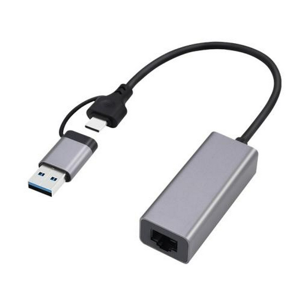 Мережевий адаптер USB 3.1 / Type-C - Ethernet, 10/1000 Мбіт/с, Grey, Cablexpert (A-USB3AC-LAN-01)