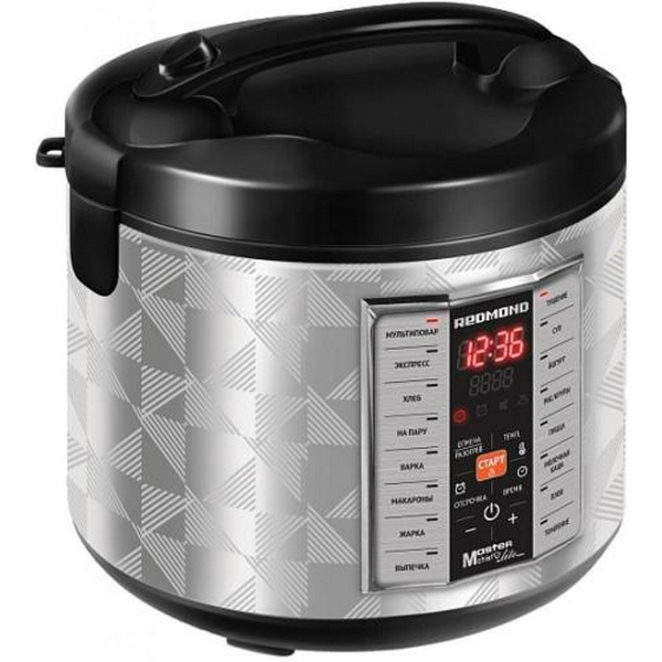 Мультиварка Redmond RMC-M26, Inox/Black, 830W, чаша 5л, дисплей, програм 16, антипригарне покриття, електронне керування, книга рецептів, черпак - 2