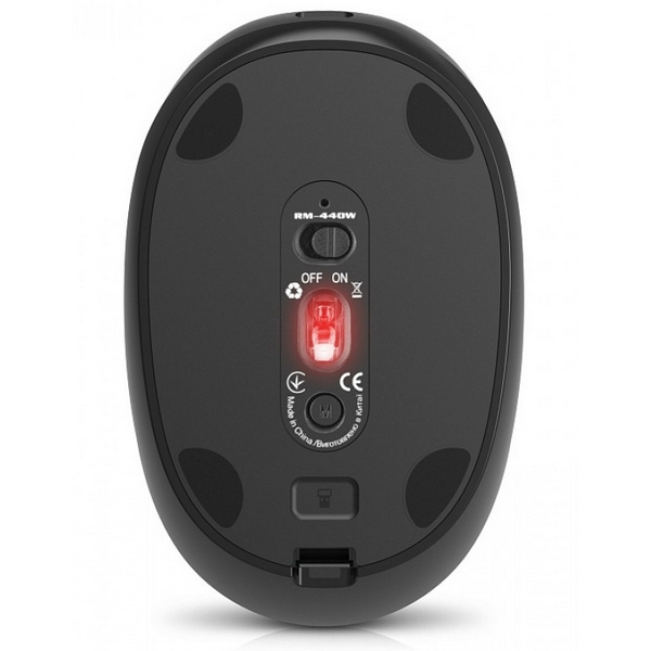 Миша REAL-EL RM-440W Rechargeable Wireless, Black, бездротова, Type-C, BT, RGB, оптична, 1600 dpi, 3 кнопки - 4
