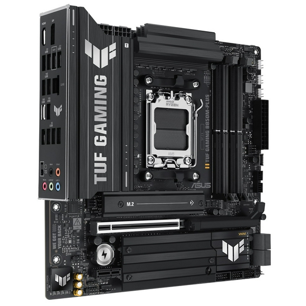 Материнська плата AM5 Asus TUF GAMING B850M-PLUS, B850, 4xDDR5, Int.Video (CPU), 4xSATA3, 3xM.2, 1xPCI-E 5.0 x16, 1xPCI-E 4.0 x1, ALC1220P, Realtek 2.5Gb, 10xUSB 3.2 / 6xUSB 2.0, HDMI/DP, MicroATX - 3