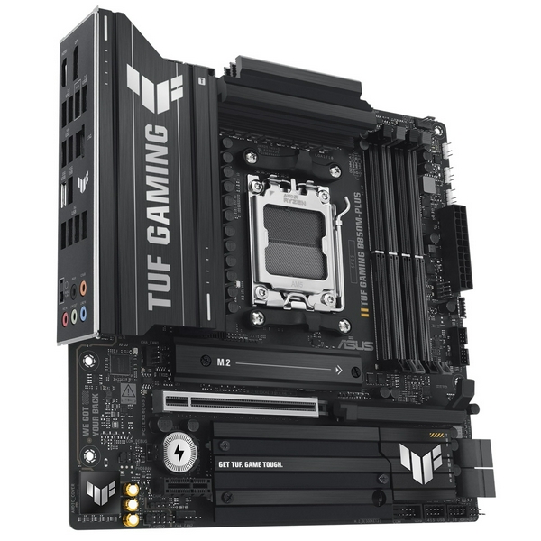Материнська плата AM5 Asus TUF GAMING B850M-PLUS, B850, 4xDDR5, Int.Video (CPU), 4xSATA3, 3xM.2, 1xPCI-E 5.0 x16, 1xPCI-E 4.0 x1, ALC1220P, Realtek 2.5Gb, 10xUSB 3.2 / 6xUSB 2.0, HDMI/DP, MicroATX - 5