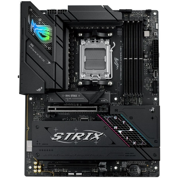 Материнська плата AM5 Asus ROG STRIX B850-F GAMING WIFI, B850, 4xDDR5, Int.Video (CPU), 2xSATA3, 4xM.2, 1xPCI-E 5.0 x16, 1xPCI-E 4.0 x16, ALC4080 + SV3H712, Intel 2.5Gb, WiFi 7, Bluetooth 5.4, 10xUSB 3.2 / 6xUSB 2.0, HDMI/DP, ATX - 2