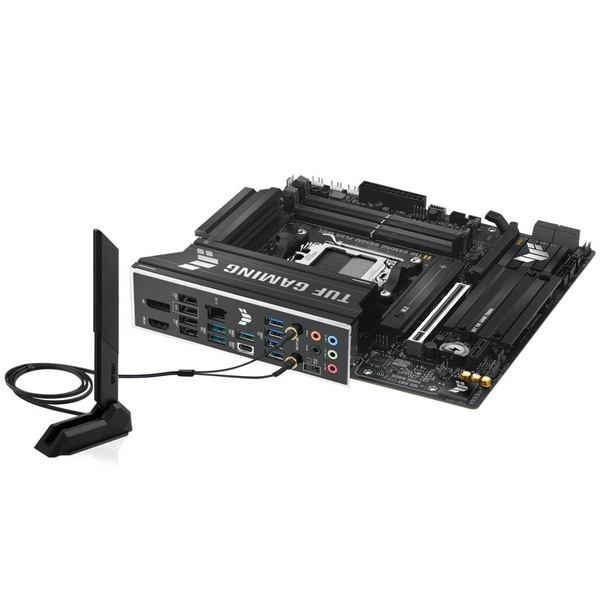 Материнська плата AM5 Asus TUF GAMING B850M-PLUS WIFI, B850, 4xDDR5, Int.Video (CPU), 4xSATA3, 3xM.2, 1xPCI-E 5.0 x16, 1xPCI-E 4.0 x1, ALC1220P, Realtek 2.5Gb, WiFi 6E, Bluetooth 5.3, 10xUSB 3.2 / 6xUSB 2.0, HDMI/DP, MicroATX - 7