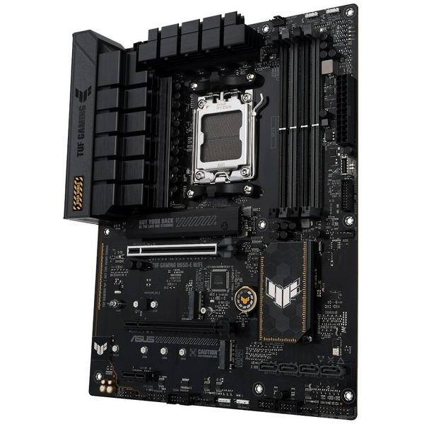 Материнська плата AM5 Asus TUF GAMING B650-E WIFI, B650, 4xDDR5, Int.Video (CPU), 4xSATA3, 3xM.2, 2xPCI-E 4.0 x16, 1xPCI-E 4.0 x1, Realtek 7.1, Realtek 2.5Gb, WiFi 6E, Bluetooth 5.3, 7xUSB 3.2 / 7xUSB 2.0, HDMI/DP, ATX - 3