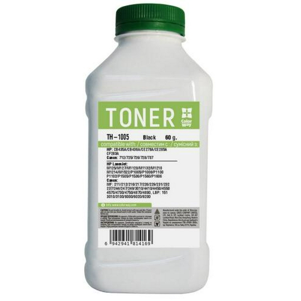 Тонер HP LJ P1005/1505/M1120/M1522, Canon LBP-3010/3100/3250, 60 г, ColorWay (TH-1005)