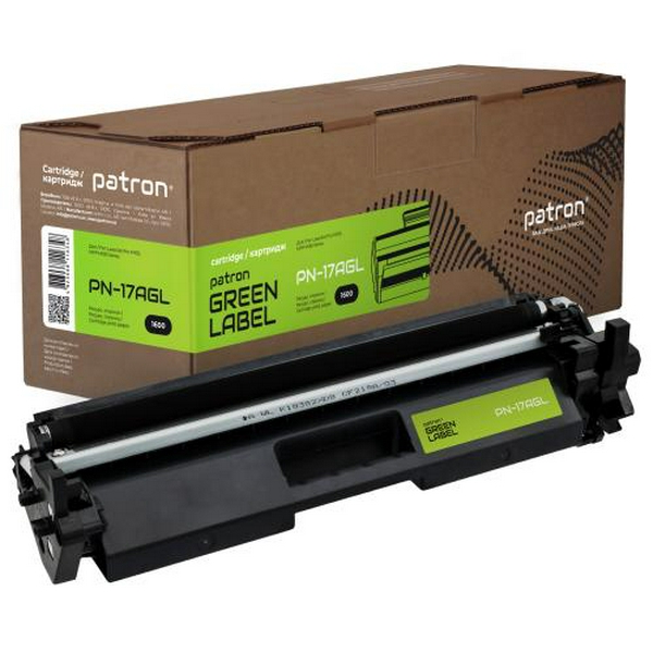 Картридж HP 17A (CF217A), Black, LJ Pro M102/M130, 1600 стор, Patron Green (PN-17AGL)