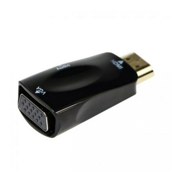 Перехідник HDMI (M) - VGA (F), Cablexpert, Black, 3.5 мм для передачі звуку (AB-HDMI-VGA-02)