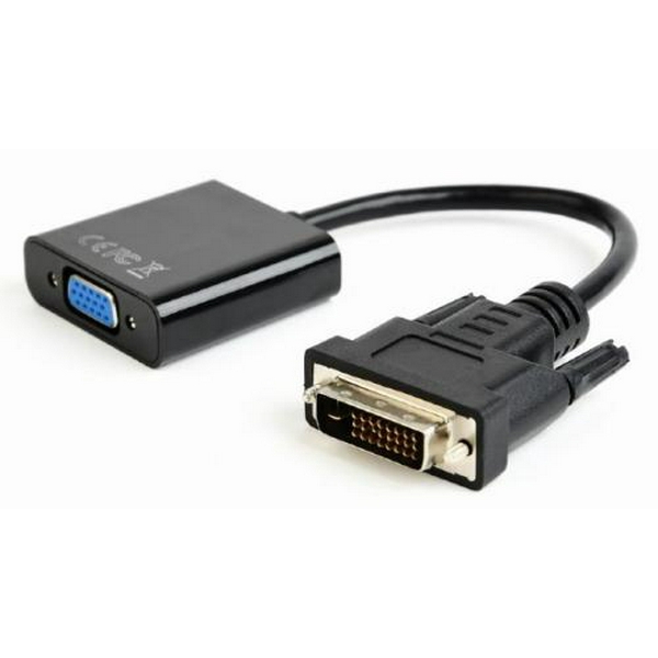 Перехідник DVI-D (M) - VGA (F), Cablexpert, Black, 20 см (AB-DVID-VGAF-01)