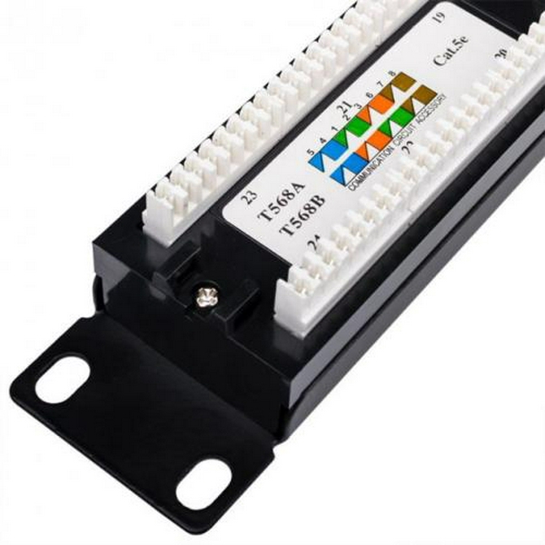Патч-панель 24 порти, 19", Atcom, 1U, Cat.5e, UTP, Black (P5124) - 3
