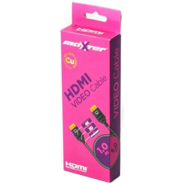 Кабель HDMI (M) - HDMI (M), 1 м, Black, Maxxter, V1.4 (VB-HDMI4-1M) - 2