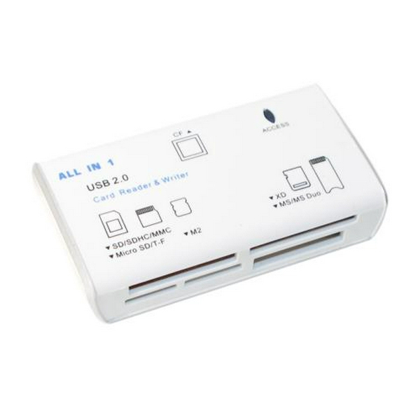 Кардридер USB Atcom TD2051, White, USB 2.0 - microSD / SD / MS / M2 / xD / CF (10717)