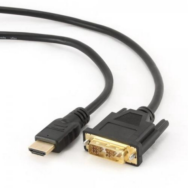 Кабель HDMI (M) - DVI-D (M, 18-pin), 0.5 м, Black, Cablexpert (CC-HDMI-DVI-0.5M)