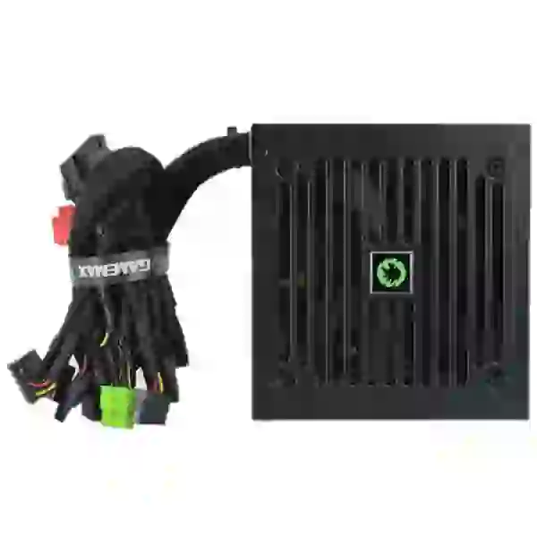 Блок живлення 500 Вт, GameMax GE-500, Black, 80+ Basic, Active PFC, 12 см, 3xMolex / 4xSATA / 1x6+2-pin / 1x4+4-pin / 1x20+4-pin, захист OVP / UVP / SIP / OCP / OLP / OPP / SCP - 4