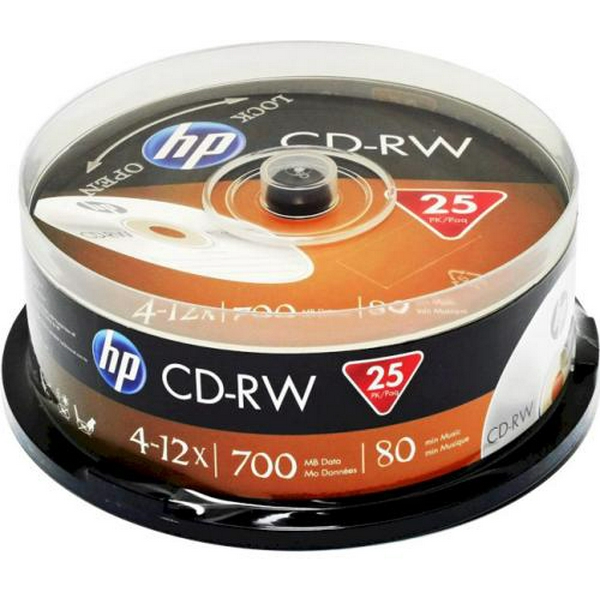 Диск CD-RW 25 HP, 700Mb, 12x, Cake Box (CWE00019-3)