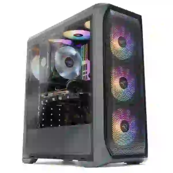 Корпус Zalman N5 MF Black, без БЖ, Mid Tower, для ATX / Micro ATX / Mini ITX, 2xUSB 2.0, 1xUSB 3.0, 4x120 мм RGB Fan, бічна панель з акрилу