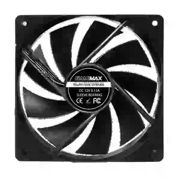Вентилятор 120 мм, GameMax, Black, 120х120х25 мм, 1200 об/хв, 25.6 дБ(А), 3-pin / MOLEX (GMX-WFBK-BK) - 3