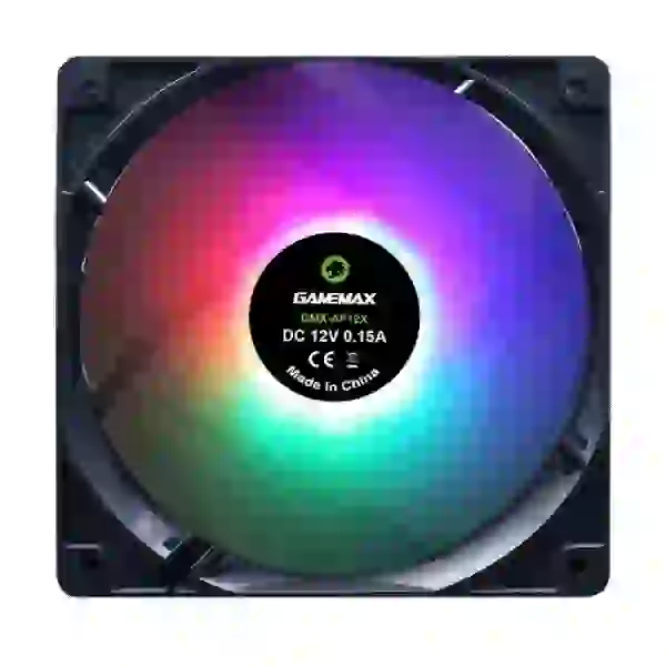 Вентилятор 120 мм, GameMax AirForce 12X, 120х120х25 мм, RGB LED підсвічування, 1100 об/хв, 23.7 дБ(А), 3-pin / MOLEX (GMX-AF12X)