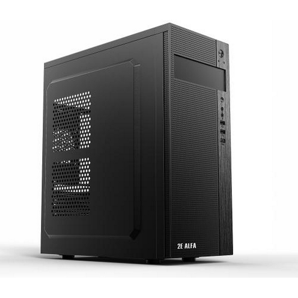 Корпус 2E ALFA Black, БЖ 400 Вт, Mid Tower, для ATX / Micro ATX, 1хUSB 3.0, 2хUSB 2.0, 191x418x358 мм, 2.5 кг (2E-E185-400)